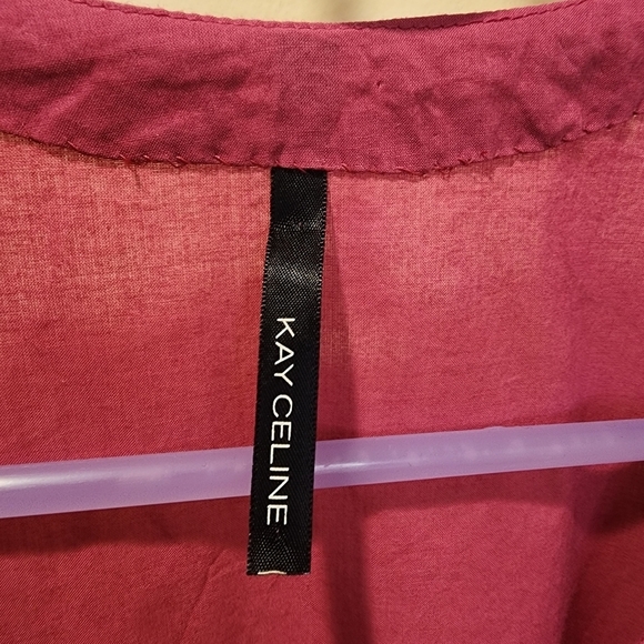 KAY CELINE  Pink 100% Cotton sleeves tunic Top size Small - Picture 3 of 14